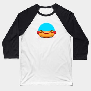 Hotdog Cartoon Vector Icon Illustration (12) Baseball T-Shirt